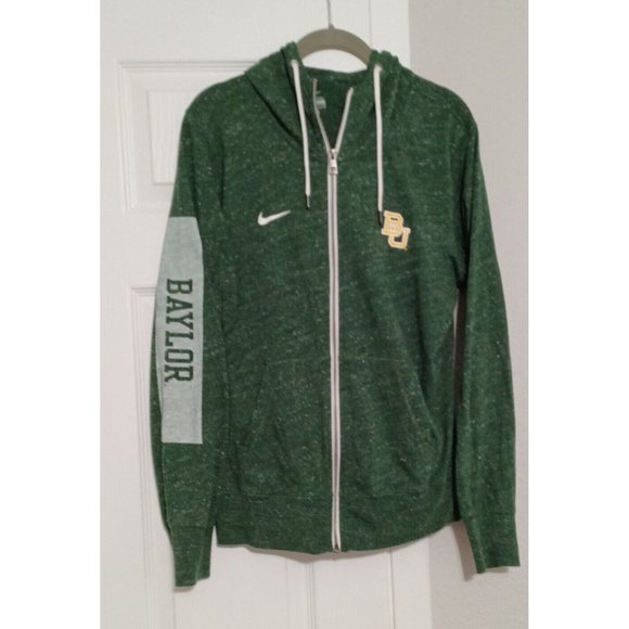 Nike Jackets & Blazers - Women's Nike Baylor Full Zip Light Weight Hooded Jacket Green/Yellow/White Large